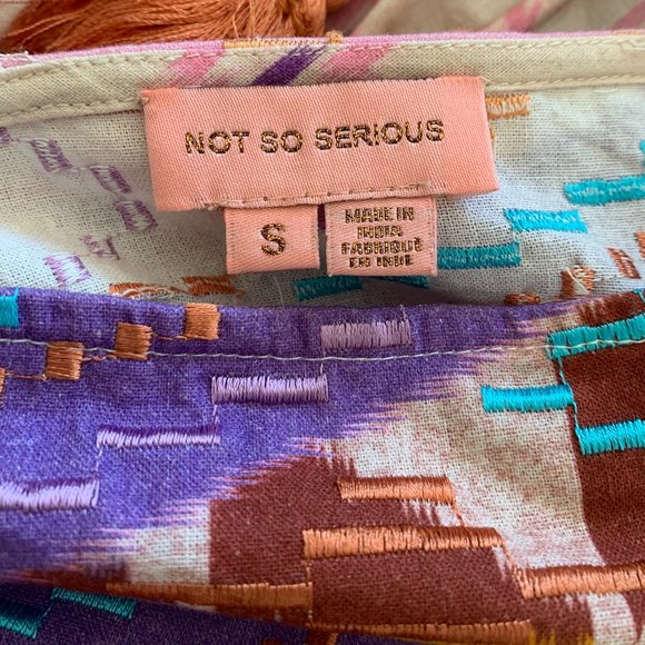 Anthropologie Not So Serious by Pallavi Mohan Abstract Embroidered Mini Dress - Picture 10 of 11